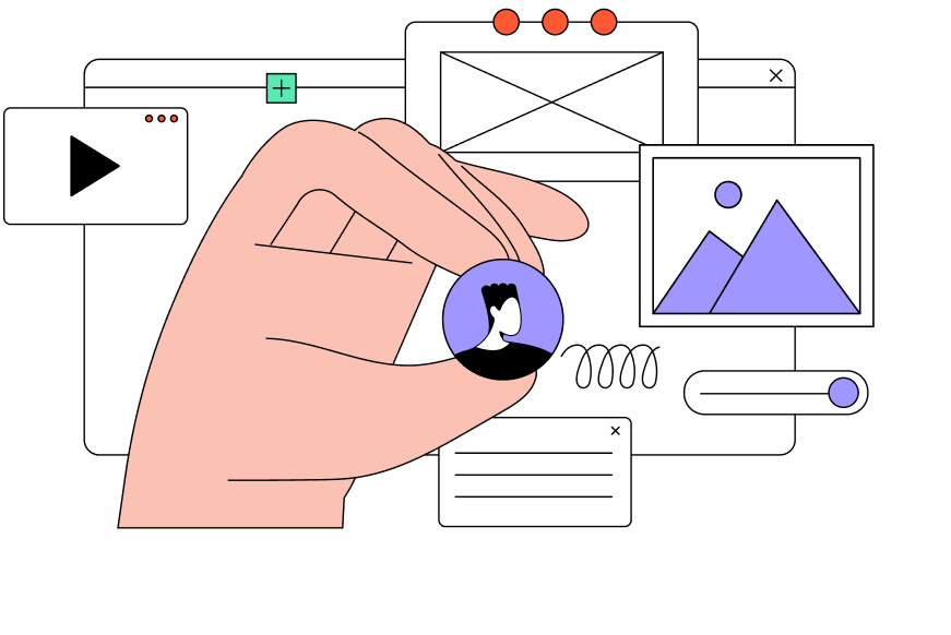 A skilled hand holding a coin with a mountain in the background.